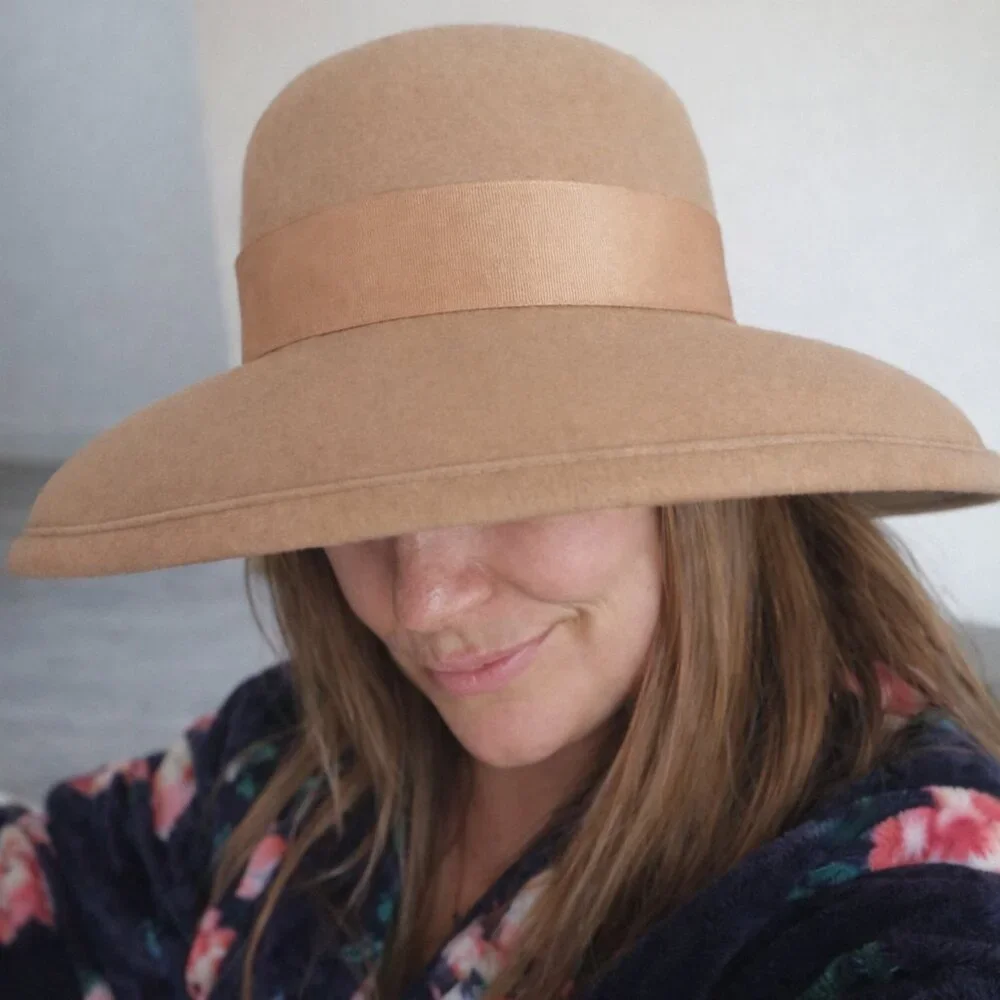 Street Smart 100% Wool Wide Brim Hat • Camel Neutral • Moldable • Made in USA